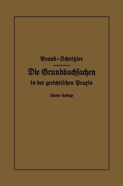 Die Grundbuchsachen in der gerichtlichen Praxis
