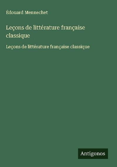 Leçons de littérature française classique