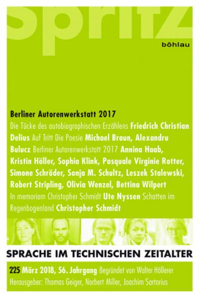 Sprache im technischen Zeitalter Berliner Autorenwerkstatt 2017