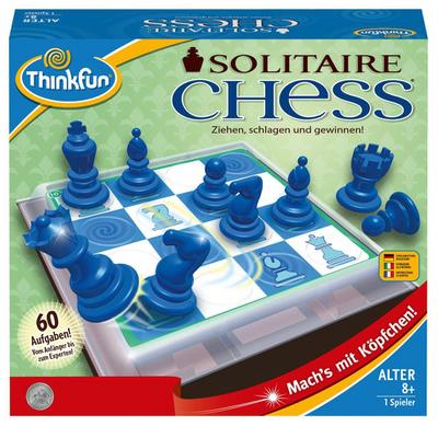 ThinkFun - 76325 - Soitaire Chess - das fesselnde Denkspiel mit Schach-Regeln. Die ein Personen Schach-Variante. Logikspiel, welcher Zug ist jetzt der Richtige!