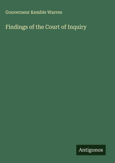 Findings of the Court of Inquiry