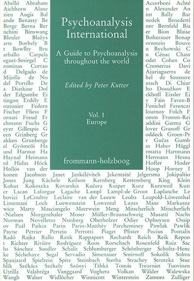 Psychoanalysis International 1: Europe