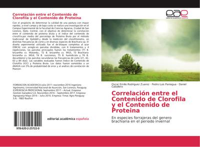 Correlación entre el Contenido de Clorofila y el Contenido de Proteina