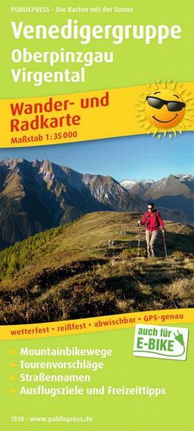 Publicpress Rad- und Wanderkarte Venedigergruppe, Oberpinzgau, Virgental 1:35.000