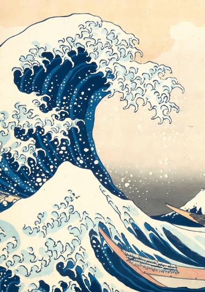Hokusai ’Die große Welle vor Kanagawa’ Notizbuch A5 kariert - 100 Seiten 90g/m² - Soft Cover - FSC Papier