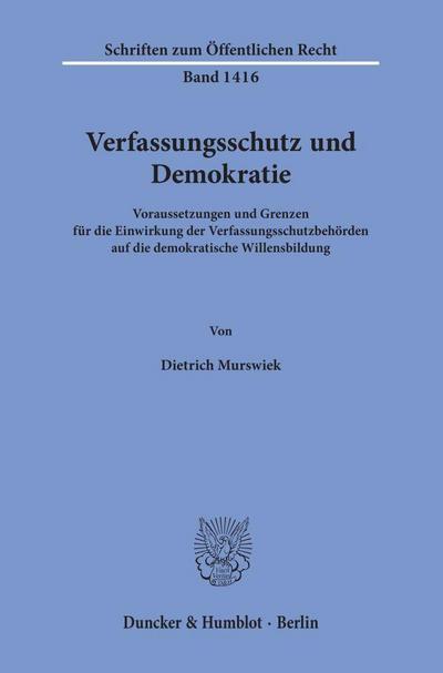 Verfassungsschutz und Demokratie