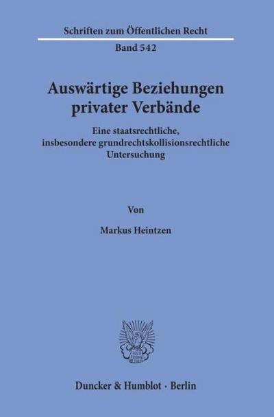 Auswärtige Beziehungen privater Verbände.