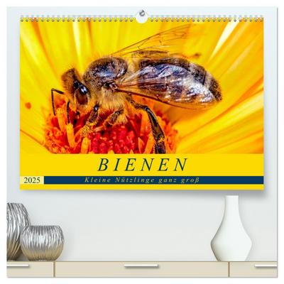 BIENEN - Kleine Nützlinge ganz groß (hochwertiger Premium Wandkalender 2025 DIN A2 quer), Kunstdruck in Hochglanz