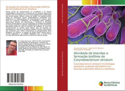 Atividade de biocidas e formação biofilme de Corynebacterium striatum