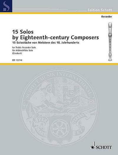 15 Solos by masters of the 18th centuryfor treble recorder