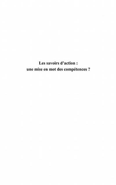 Les savoirs d’action