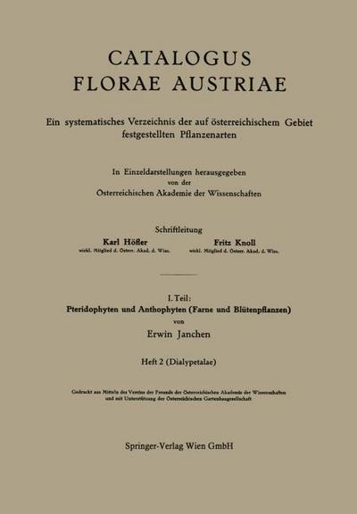 I. Teil: Pteridophyten und Anthophyten (Farne und Blütenpflanzen)