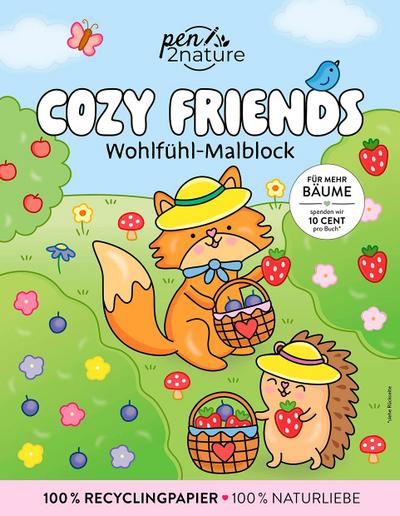 Cozy Friends: Wohlfühl-Malblock Cozy Coloring | Ausmalen und entspannen