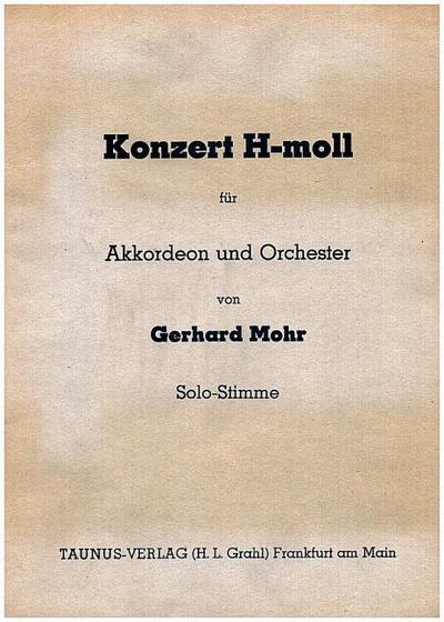 Konzert h-Moll für Akkordeon und Orchesterfür Akkordeon und Klavier