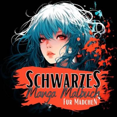 Schwarzes Manga Malbuch für Mädchen.