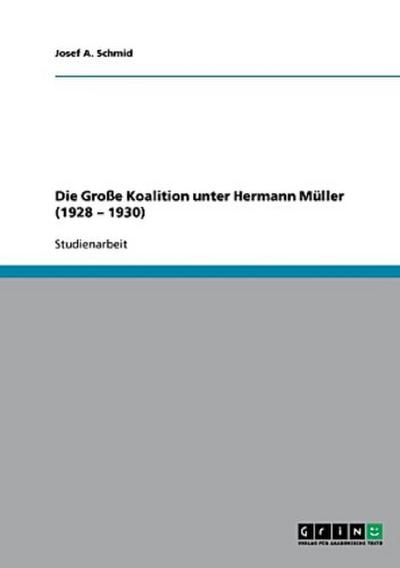 Die Große Koalition unter Hermann Müller (1928 - 1930)
