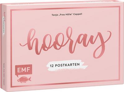 Hooray - 12 Handlettering Postkarten