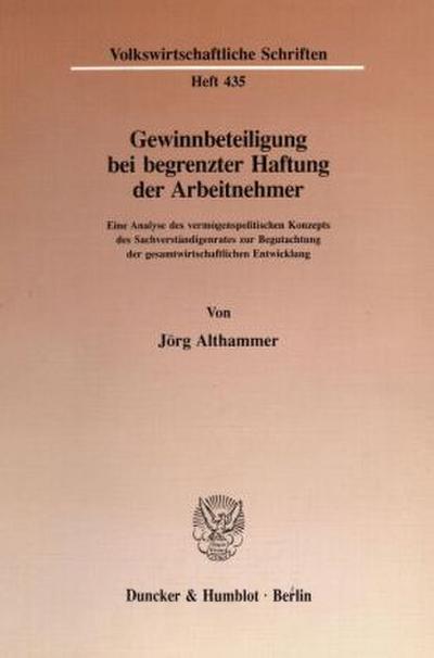 Gewinnbeteiligung bei begrenzter Haftung der Arbeitnehmer.