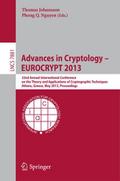 Advances in Cryptology - EUROCRYPT 2013