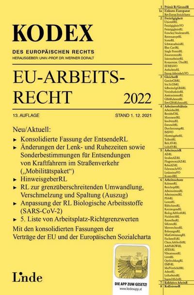 KODEX EU-Arbeitsrecht 2022 (Kodex des Internationalen Rechts)