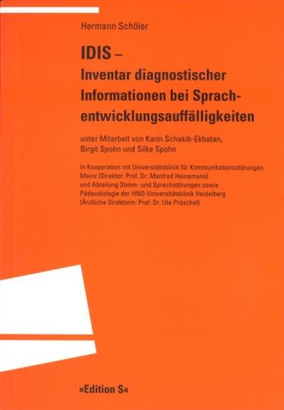 IDIS - Inventar diagnostischer Informationen bei Sprachentwicklungsauffälligkeiten