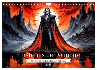 Finsternis der Vampire - Mystischer düsterer Fantasy Kalender (Wandkalender 2026 DIN A4 quer), CALVENDO Monatskalender
