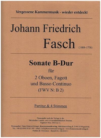 Sonate B-Dur (FWV N: B2)für 2 Oboen, Fagott und Bc