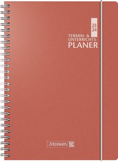 BRUNNEN 1075761234 Wochenkalender Lehrerkalender Termin- & Unterrichtsplaner 2023/2024 Lehrer-Sortiment 2 Seiten = 1 Woche Überformat A4: 23 x 29,7 cm Baladek-Einband korall