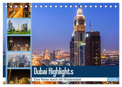 Dubai Highlights (Tischkalender 2026 DIN A5 quer), CALVENDO Monatskalender