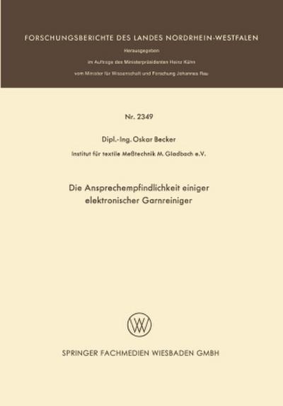 Die Ansprechempfindlichkeit einiger elektronischer Garnreiniger