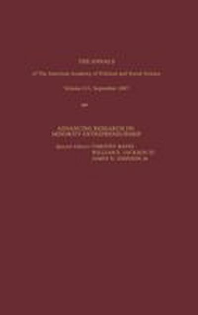 Advancing Research on Minority Entrepreneurship