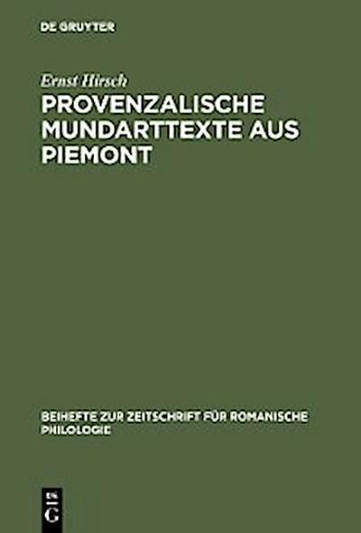 Provenzalische Mundarttexte aus Piemont