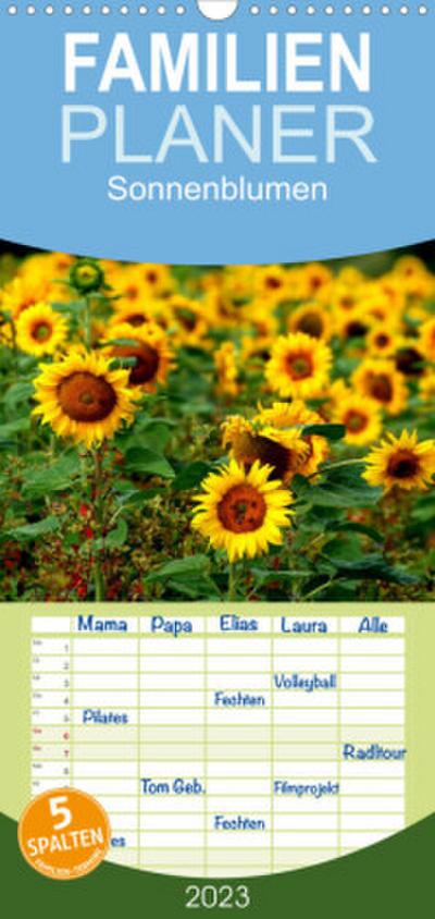 Familienplaner Sonnenblumen (Wandkalender 2023 , 21 cm x 45 cm, hoch)