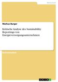 Kritische Analyse des Sustainability Reportings vo