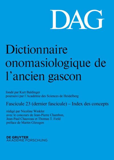 Dictionnaire onomasiologique de lancien gascon (DAG). Fascicule 23