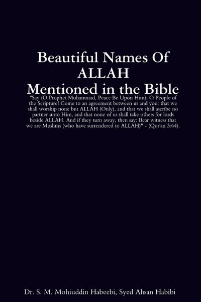 Beautiful Names of ALLAH mentioned in the Bible