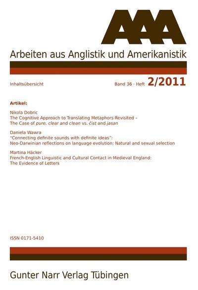 AAA - Arbeiten aus Anglistik und Amerikanistik 2011 Heft 2
