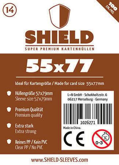 Shield 14 - 100 Super Premium Kartenhüllen für Kartengröße 5