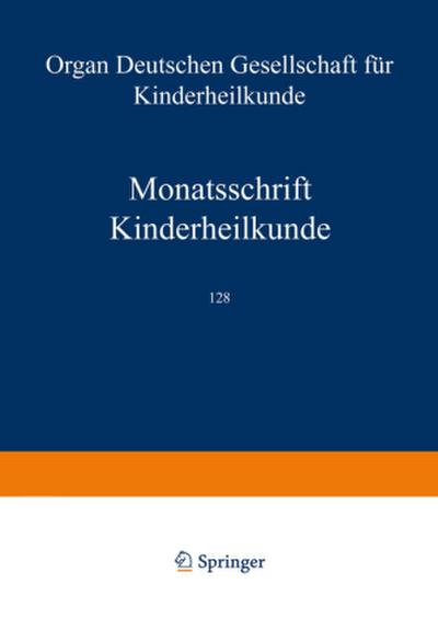 Monatsschrift Kinderheilkunde