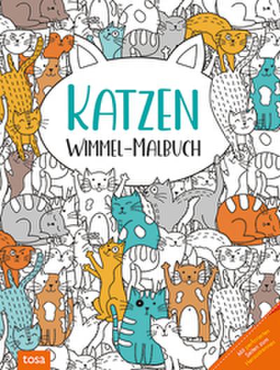 Katzen - Wimmel-Malbuch