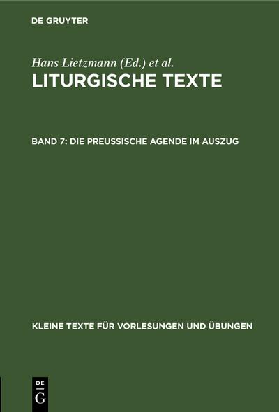Die Preussische Agende im Auszug