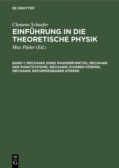 Mechanik eines Massenpunktes, Mechanik der Punktsysteme, Mechanik starrer Körper, Mechanik deformierbarer Körper