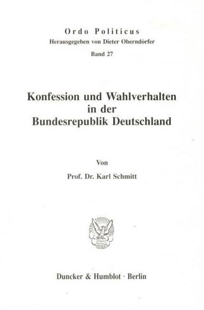 Konfession und Wahlverhalten in der Bundesrepublik Deutschland