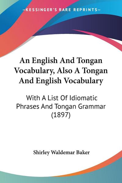 An English And Tongan Vocabulary, Also A Tongan And English Vocabulary