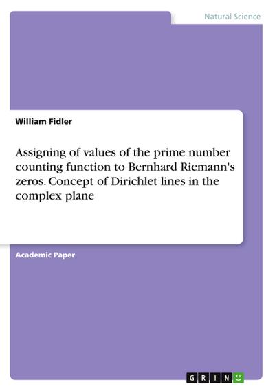 Assigning of values of the prime number counting function to Bernhard Riemann’s zeros. Concept of Dirichlet lines in the complex plane