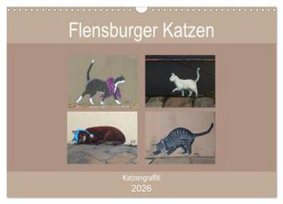 Flensburger Katzen (Wandkalender 2026 DIN A3 quer), CALVENDO Monatskalender