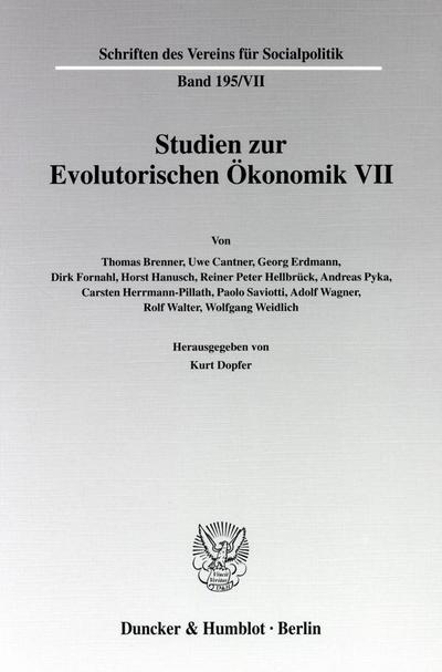 Studien zur Evolutorischen Ökonomik VII.