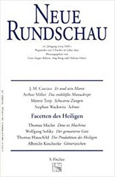 Neue Rundschau 2004/1: Facetten des Heiligen