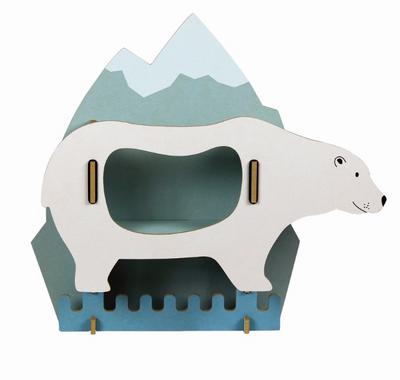 Werkhaus Garderobe Eisbär, Holz, L 42 cm, H 40 cm, T 12,5 cm