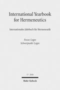 International Yearbook for Hermeneutics/Internationales Jahrbuch für Hermeneutik